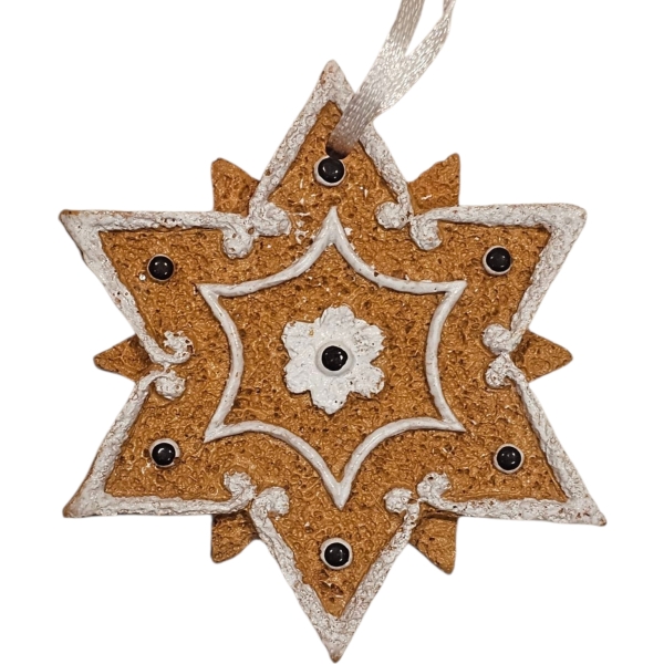 Mézeskalács figura - csillag, akasztóval