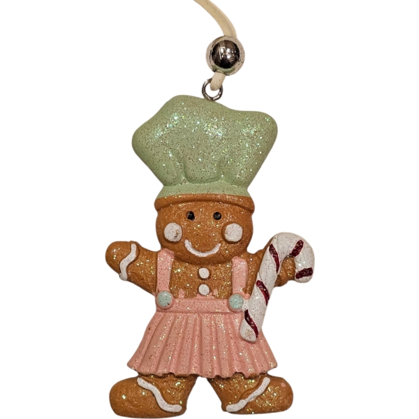 Mézeskalács figura cukorka pálcával, színes, akasztós