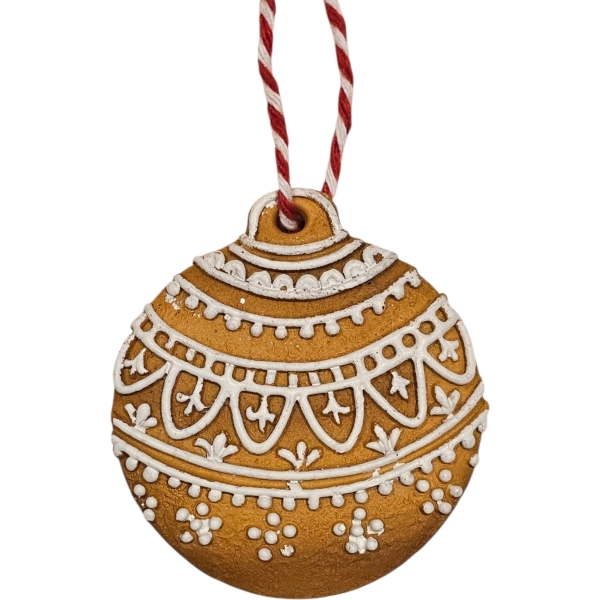Mézeskalács figura, gömb - akasztóva
