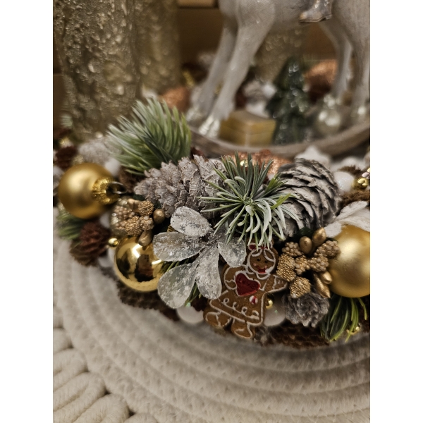 Prémium téli jelenetes adventi aszdísztali dísz - hintalóval - Image 4