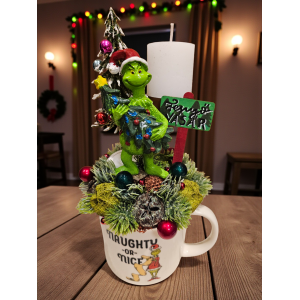 Grinch bögrés dekoráció